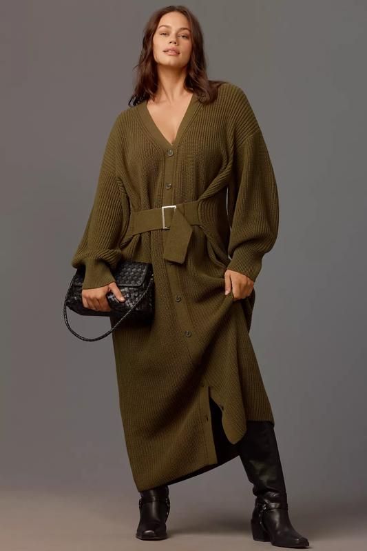 chinese dress ladies Daily Practice by Anthropologie Chunky Oversized Twofer Sweater Dress   White Chocolate Couture