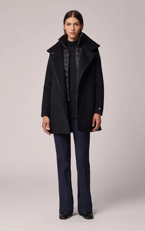 Hood Black Fitted Wool Coat Womens Best Wool Coats For Women 2024