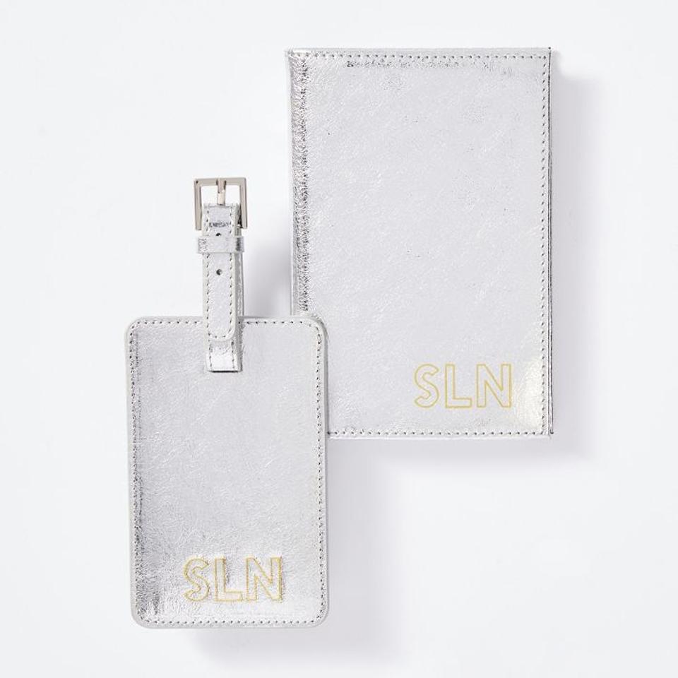 Mark & Graham Fillmore Vegan Leather Luggage Tag and Passport Case on a white background