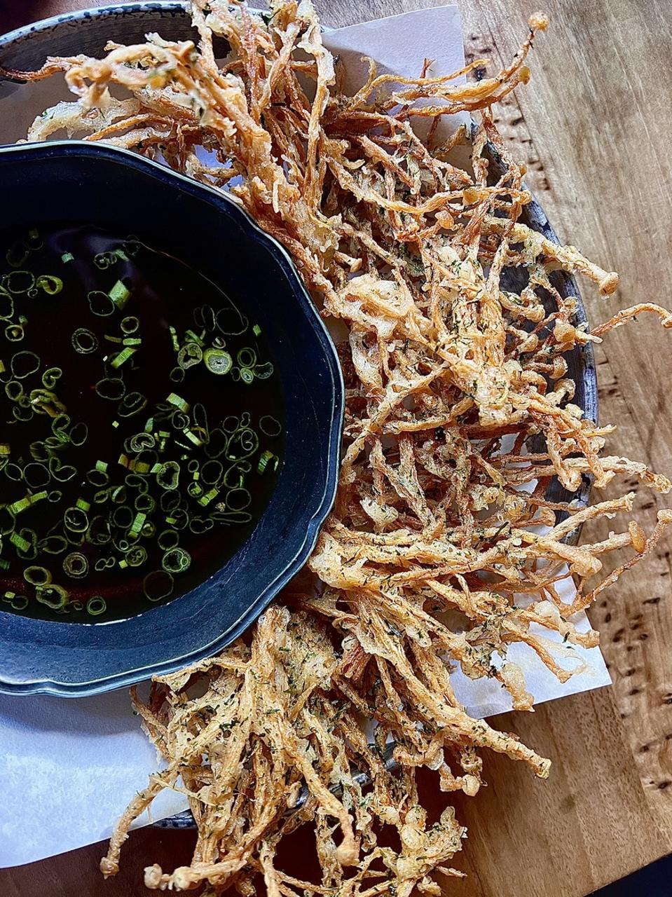Enoki mushroom tempura