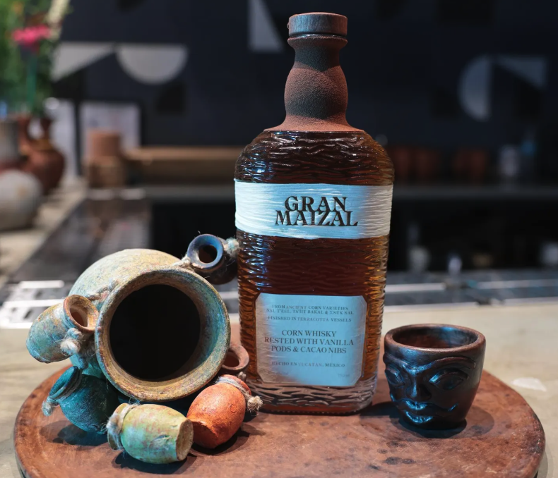 Bottle of Gran Maizal whisky