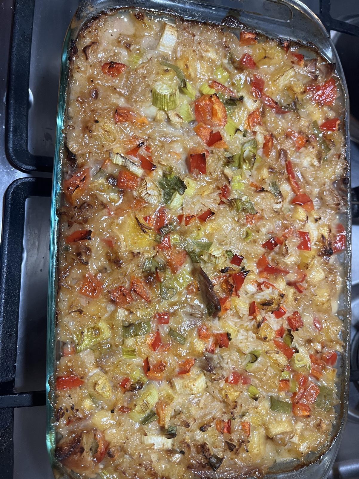 Leftover Thanksgiving turkey bake