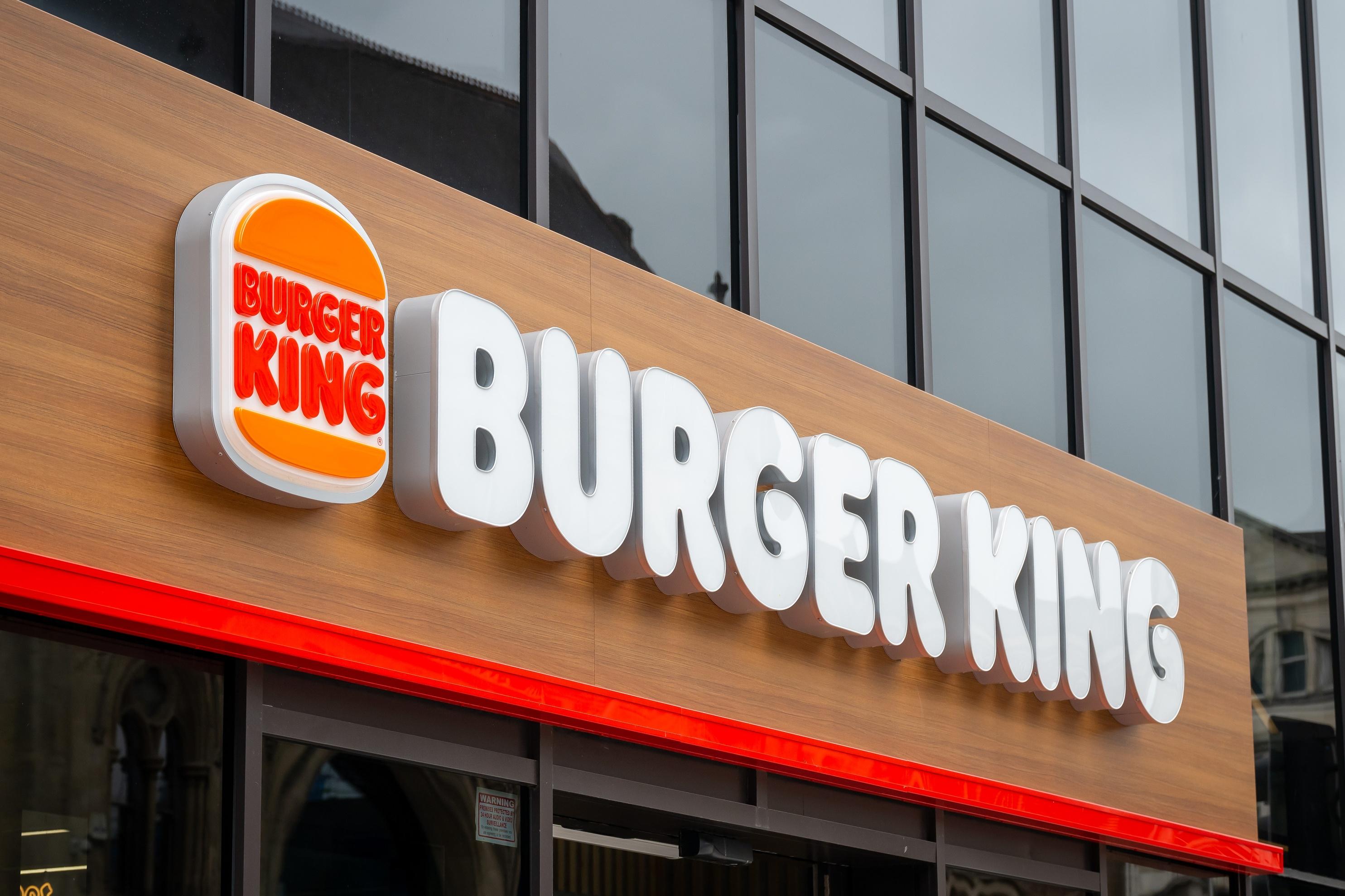 A close-up of a Burger King sign.