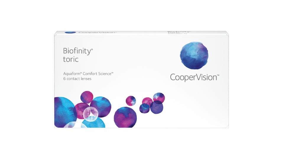 Biofinity Toric Monthly 6-Pack on blank background