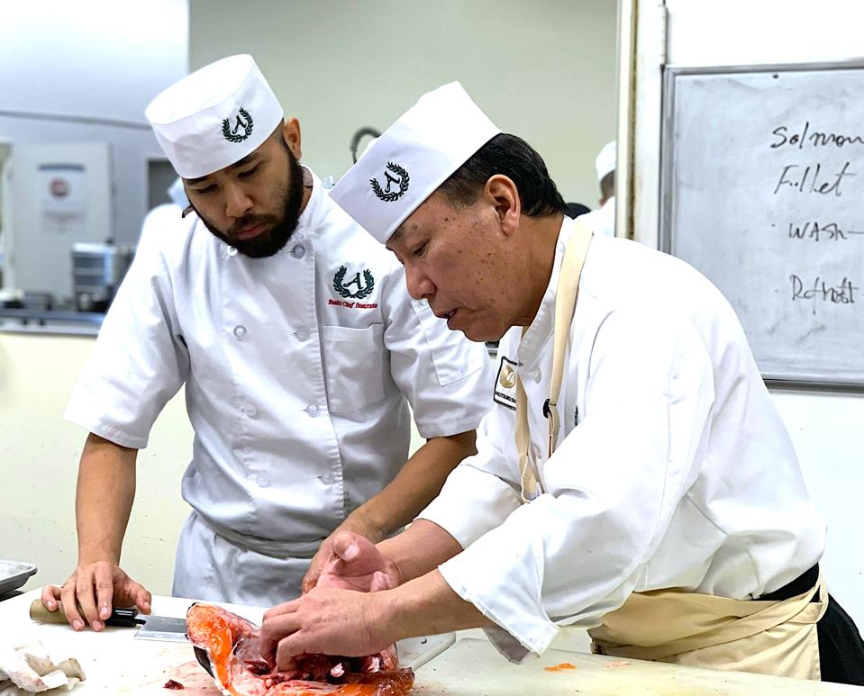 Andy Matsuda teaching at Sushi Chef Institute