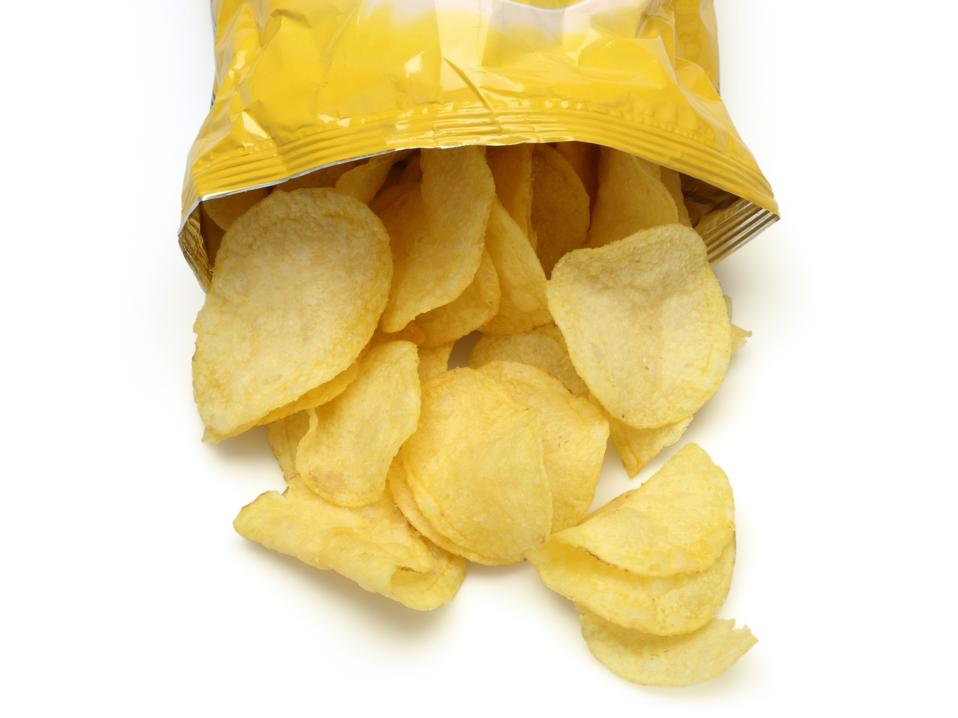 Chips spilling out of an open bag