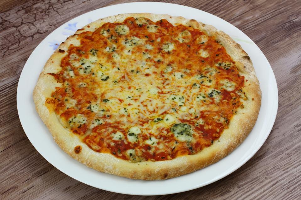Whole Margherita pizza