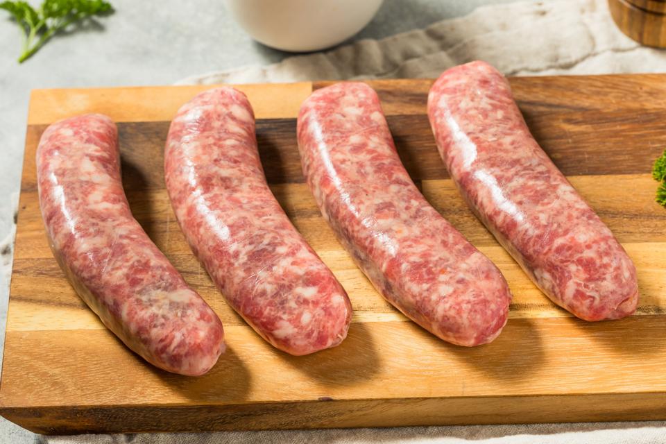 Grass Fed Homemade Raw German Bratwursts