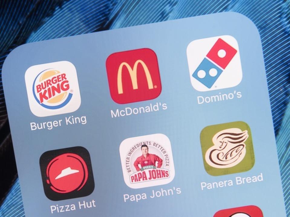 Fast Food Apps on Apple iPhone 6s Plus Screen