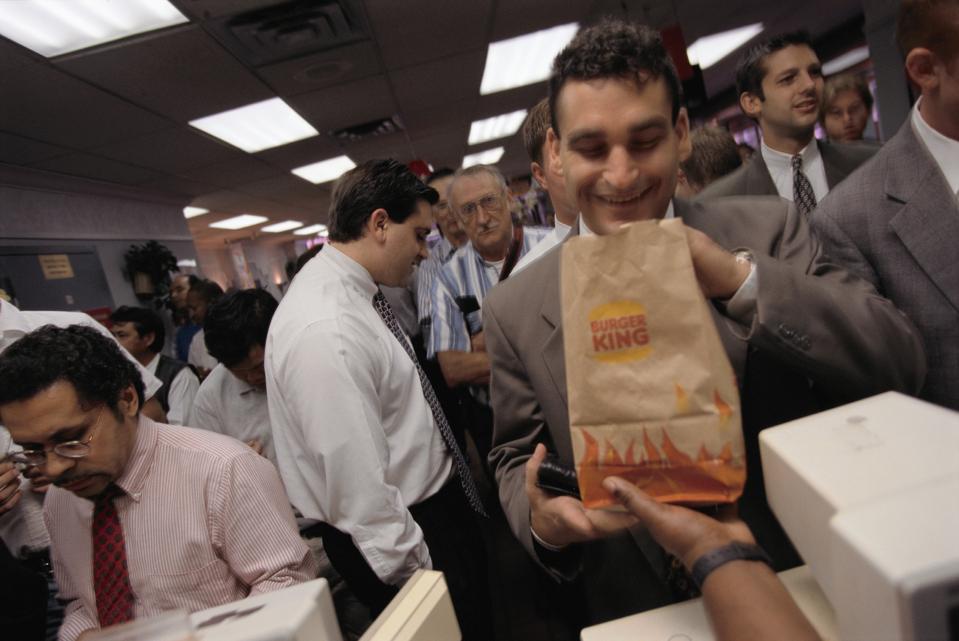 Businessman Receiving His Burger King Lunch Order