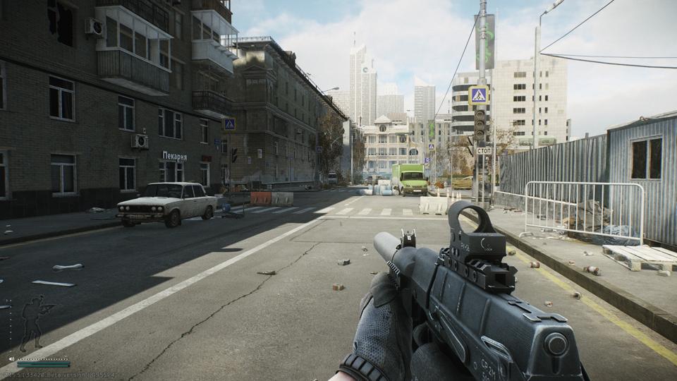 An Escape From Tarkov Screenshot of the Streets of Tarkov map. 