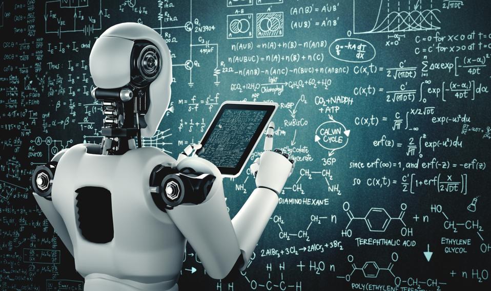 Robot humanoid using tablet computer for engineering science studying Robot humanoid using tablet computer for engineering science studying