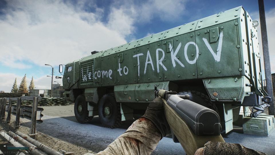 An Escape From Tarkov Screenshot showing the welcome to Tarkov van. 
