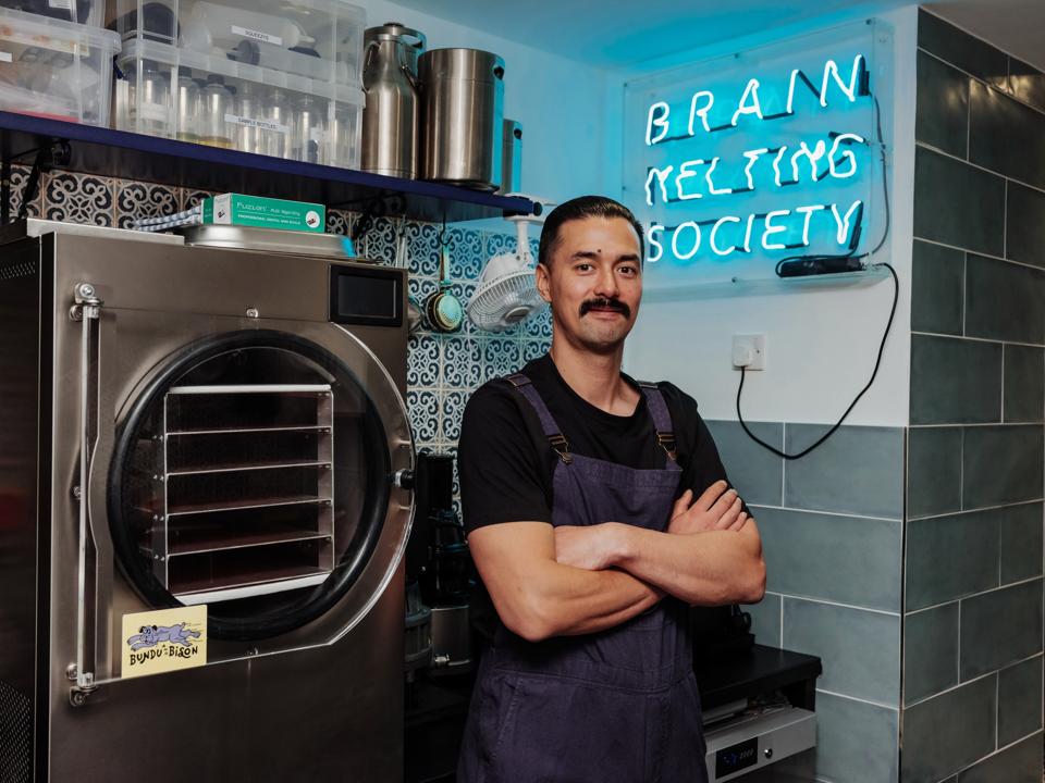 Iain McPherson in his lab where he created his freezing techniques