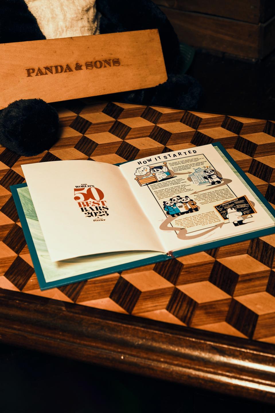 The Transcend  menu created  by Panda & Sons founder Iain McPherson