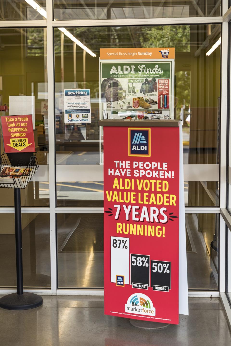 shop of the grocery store Aldi in Brattleboro