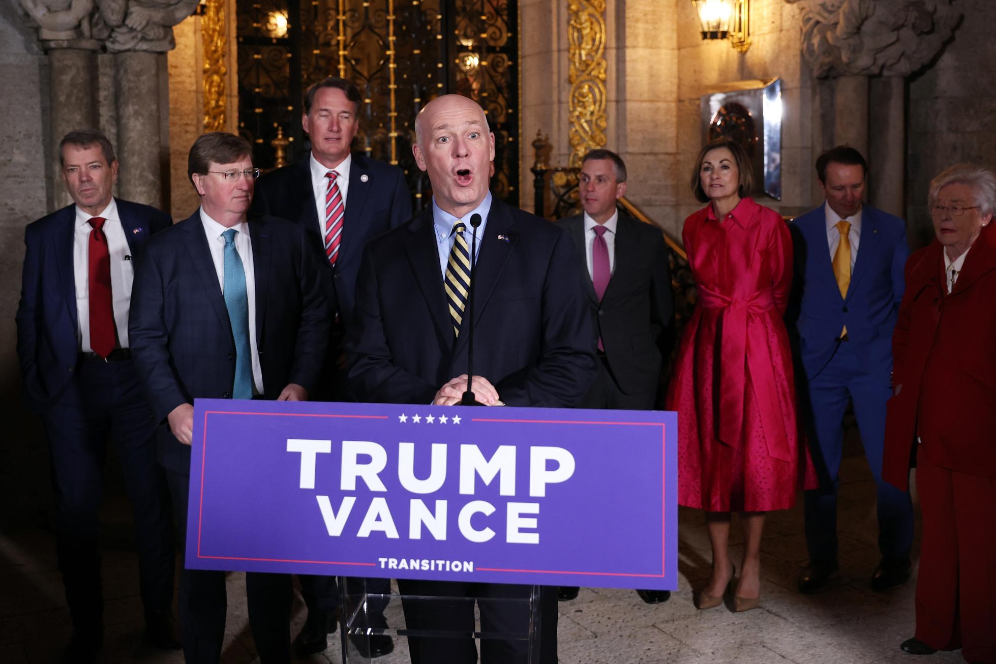 Montana governor Greg Gianforte and other GOP governors at Donald Trump's Mar-a-Lago