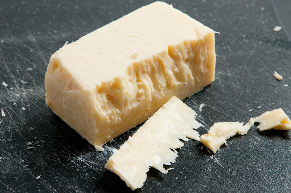 block of cheddar cheese