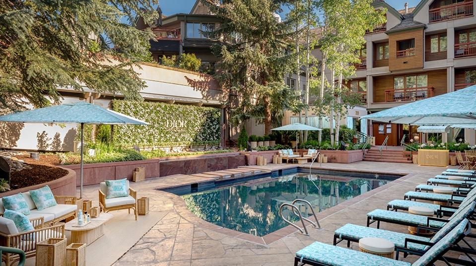 The Little Nell’s pool was given a Dior-approved makeover.