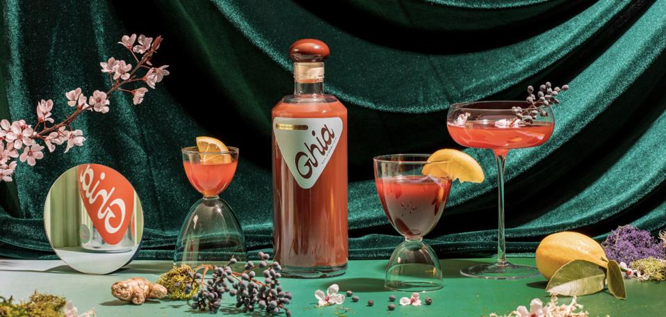 Ghia bottle and cocktails