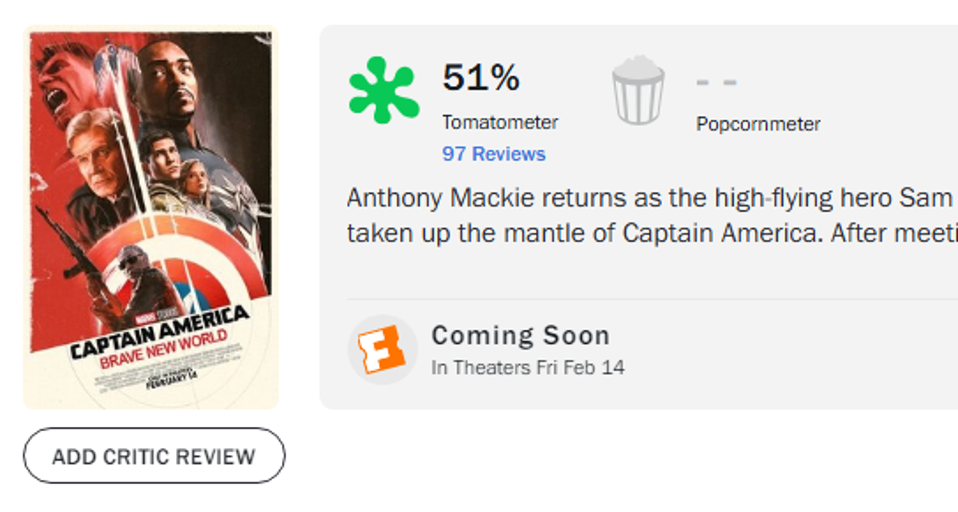 Captain America: Brave New World Dinilai Buruk, Masa Depan MCU Terancam