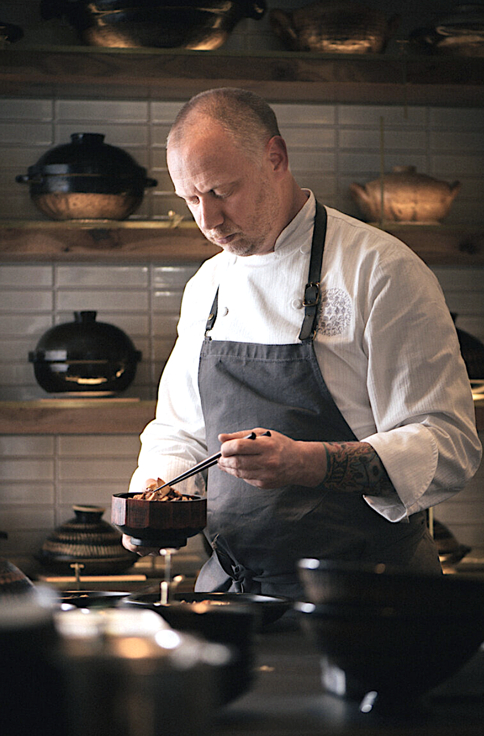 Singlethread’s Kyle Cannaughton serves Japanese-inspired dishes with Soren’s wine.