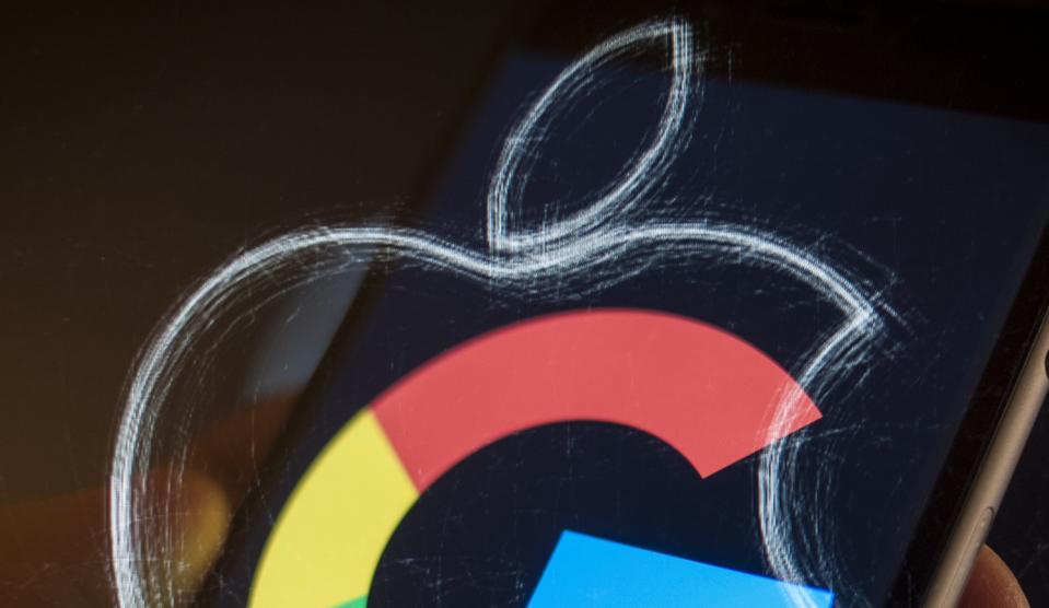 Google and Apple logos