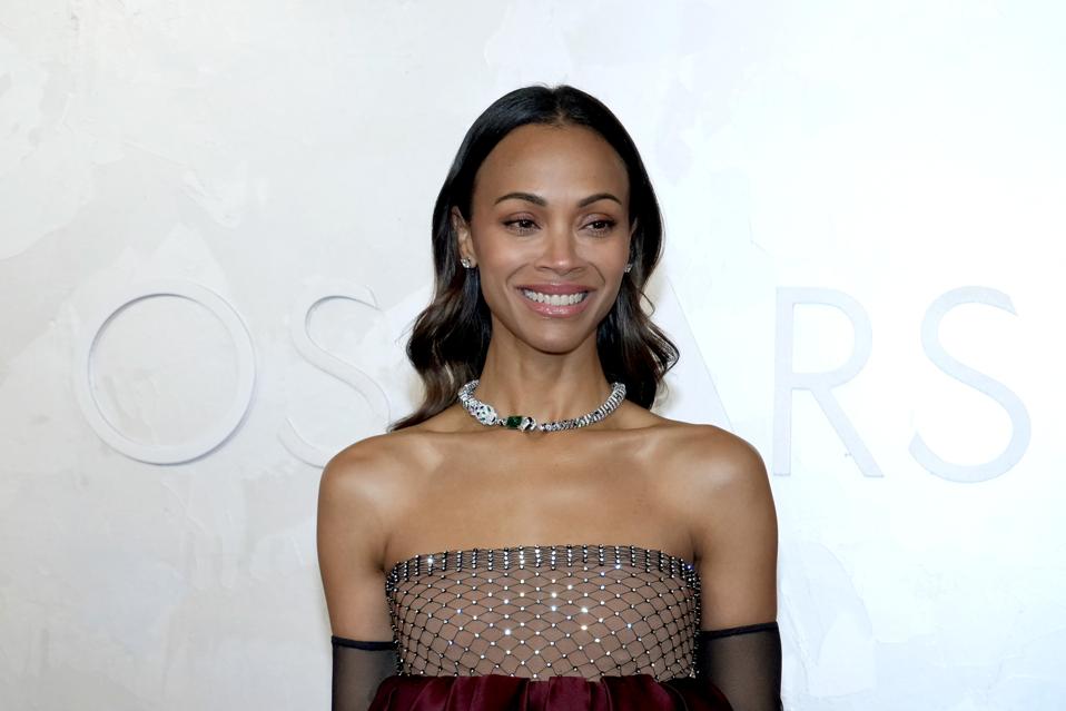 Zoe Saldana, Best Supporting Actress Winner, in Cartier (Photo by Jeff Kravitz/FilmMagic)