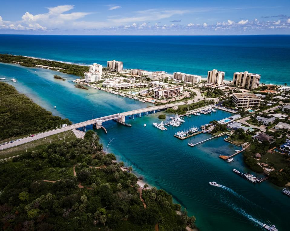 Aerial view of Jupiter, Florida.