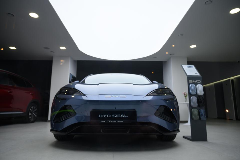 China's BYD Cars Saloon in Warsaw.