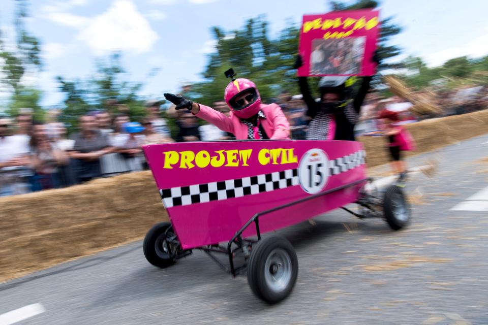 Soap Box Racing Batmobile Earnhardt Jr. Trades NASCAR For Soapbox Madness In New Red Bull Racing Show