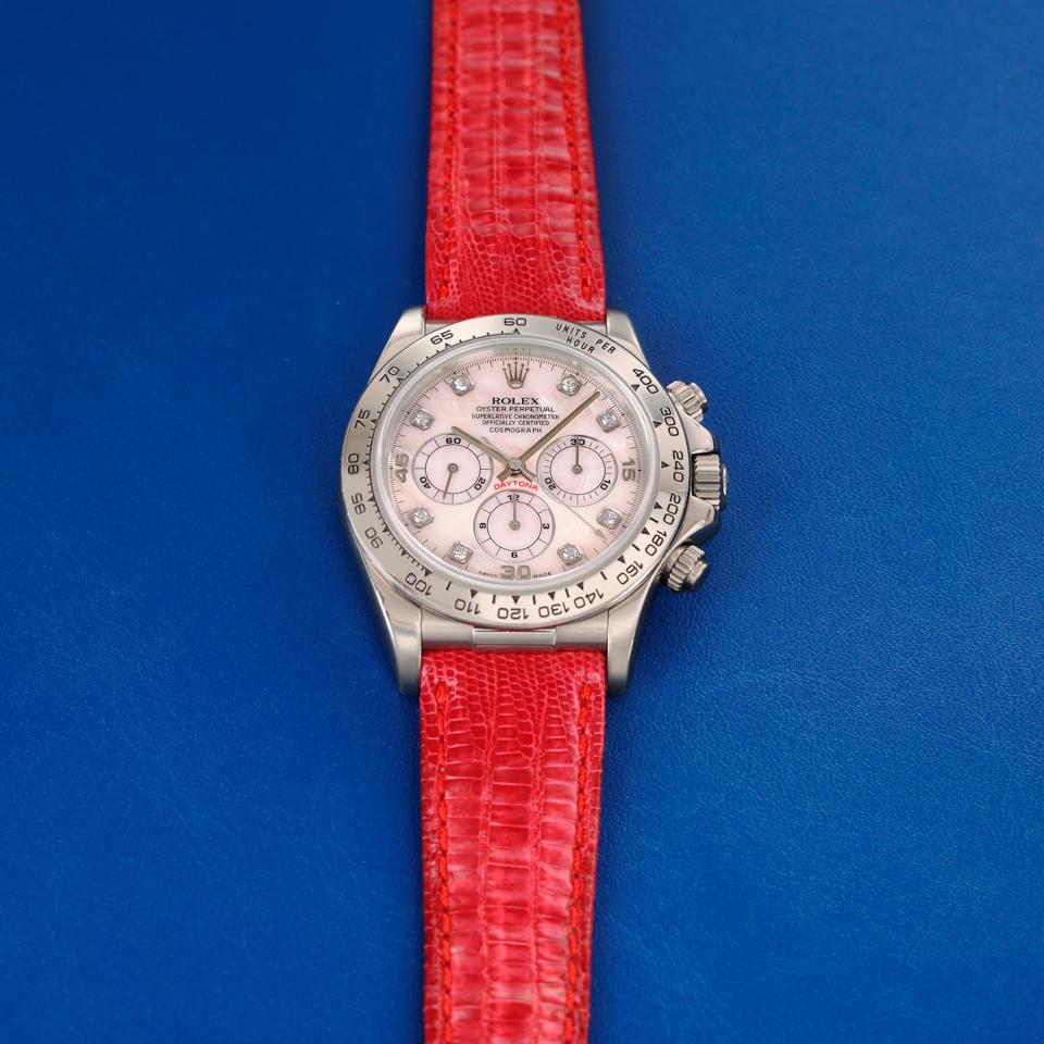 Rolex Cosmograph Daytona, ref 16516, platinum with diamond-set mother-of-pearl dial
