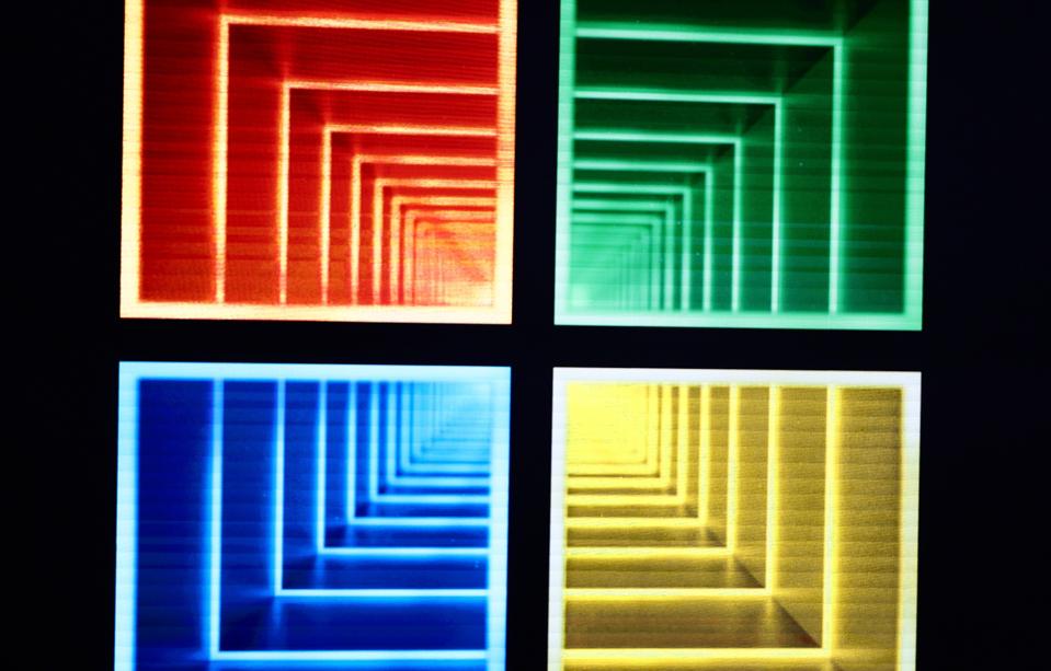 Microsoft logo in lights