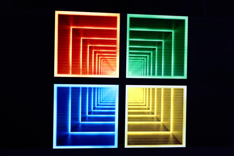 Windows logo in lights.