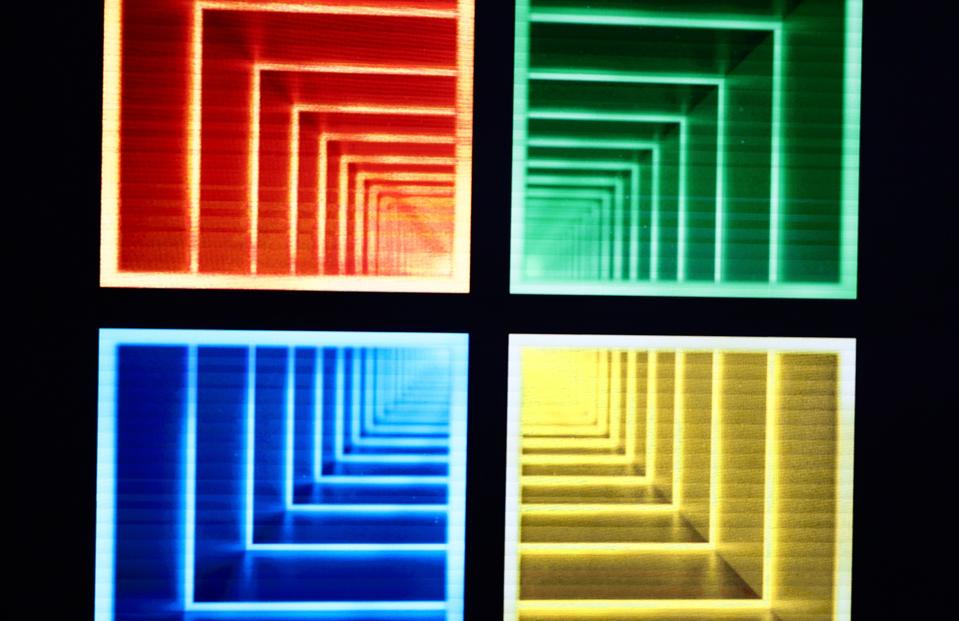 Windows logo in lights.