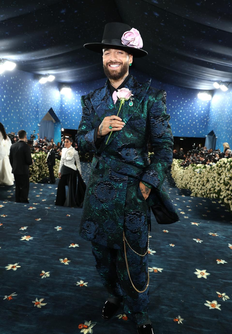 Maluma wears the Jacob & Co. Emerald Billionaire III at the 2025 Met Gala