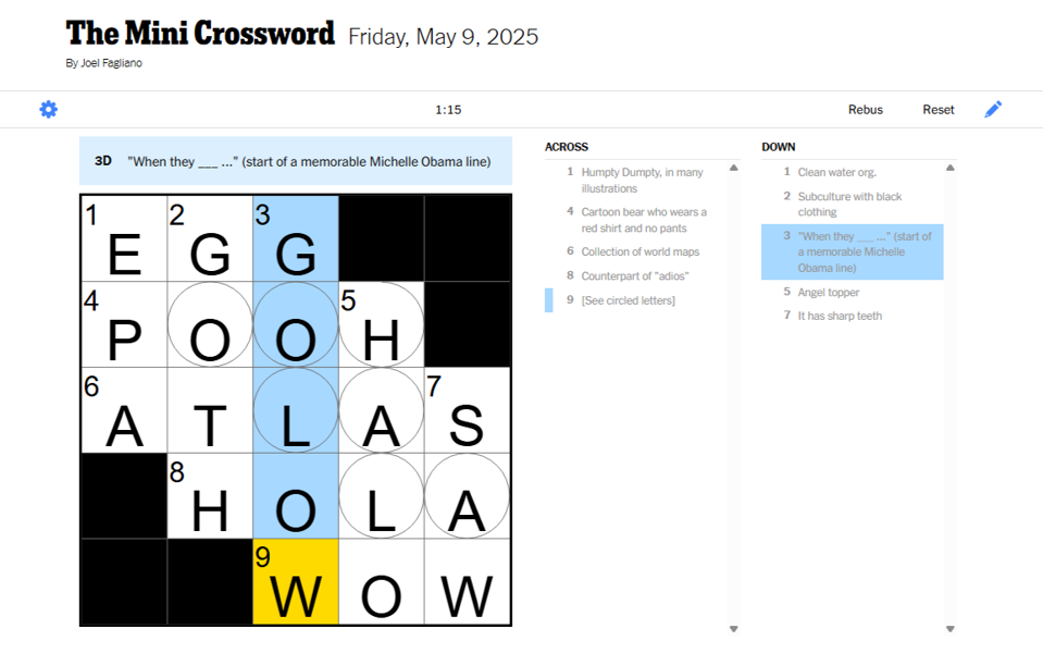 Today's NYT Mini Crossword Clues And Answers For Fri day, May 9th Today's NYT Mini Crossword Clues And Answers For Fri day, May 9th