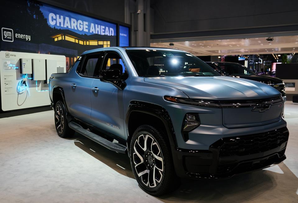 Chevrolet Silverado EV RST electric pickup at the New York International Auto Show