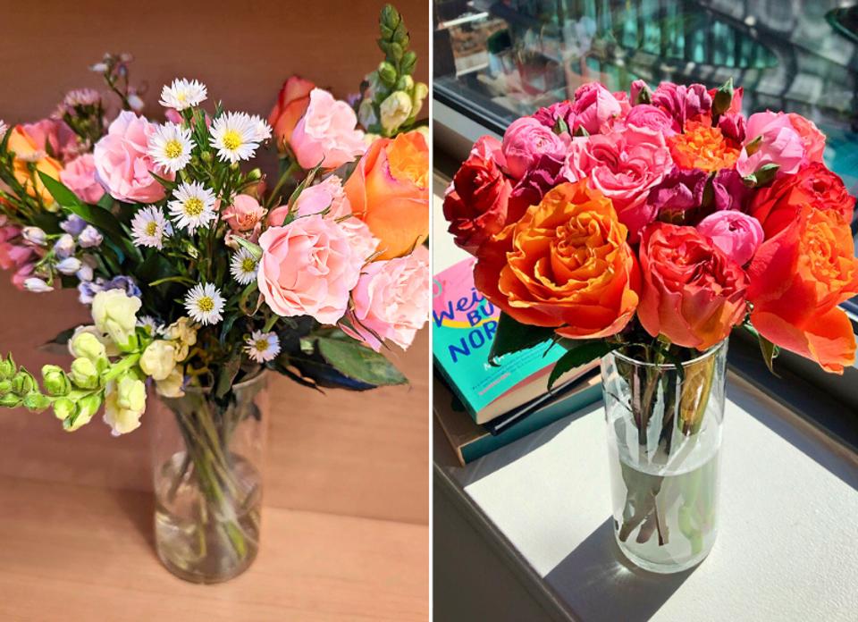 2 original photos of bouquets from online flower delivery service urbanstems for forbes