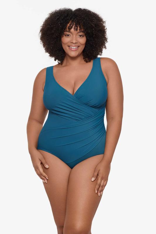 swimming dress for fat ladies Sporti Plus Size Swim Dress - Black