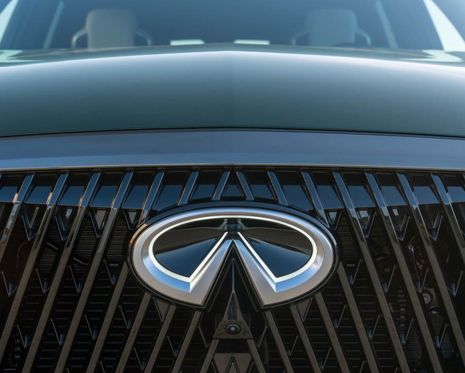 The grille on the redesigned Infiniti QX 60 is designed to denote a "forest of bamboo."
