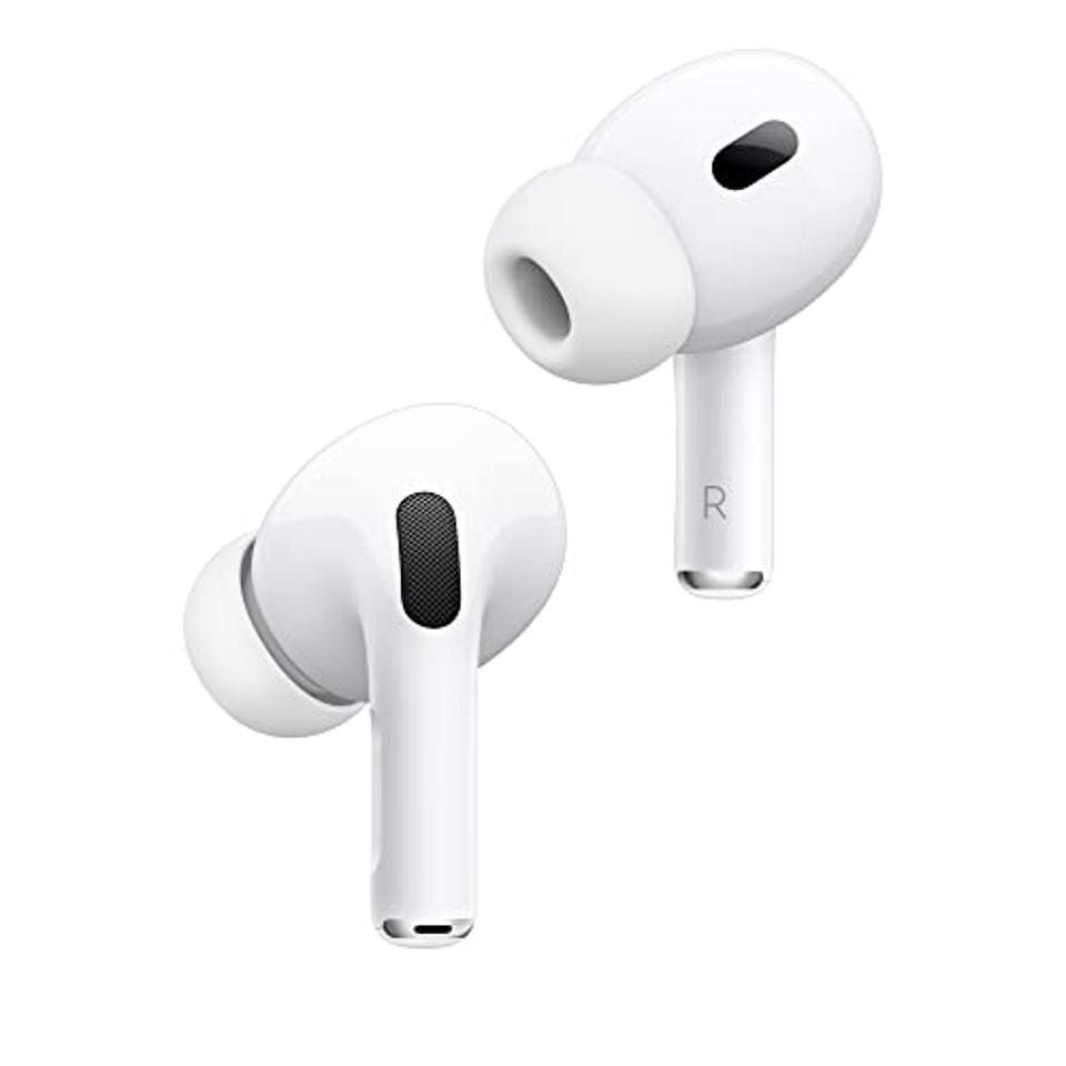 Apple AirPods Pro 2 in white on a white background