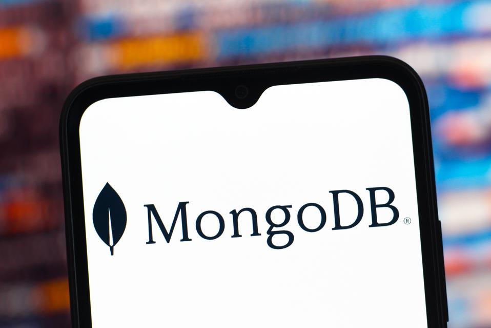 In this photo illustration, the MongoDB logo is seen...