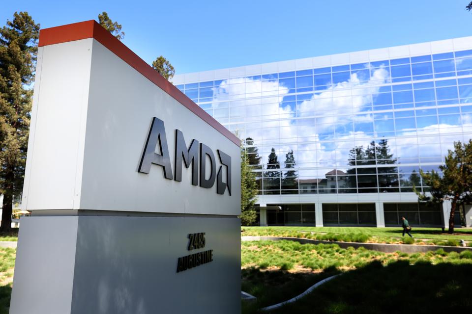 Advanced Micro Devices (AMD) headquarters on in Santa Clara, California.