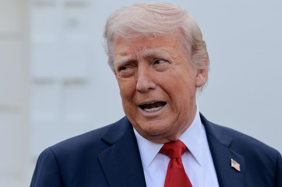 President Trump Inspects White House North Lawn For New Flagpole Placement