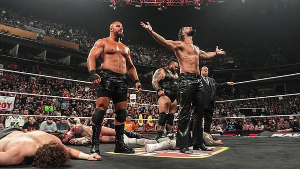 Seth Rollins, Bronson Reed, Bron Breakker and Paul Heyman