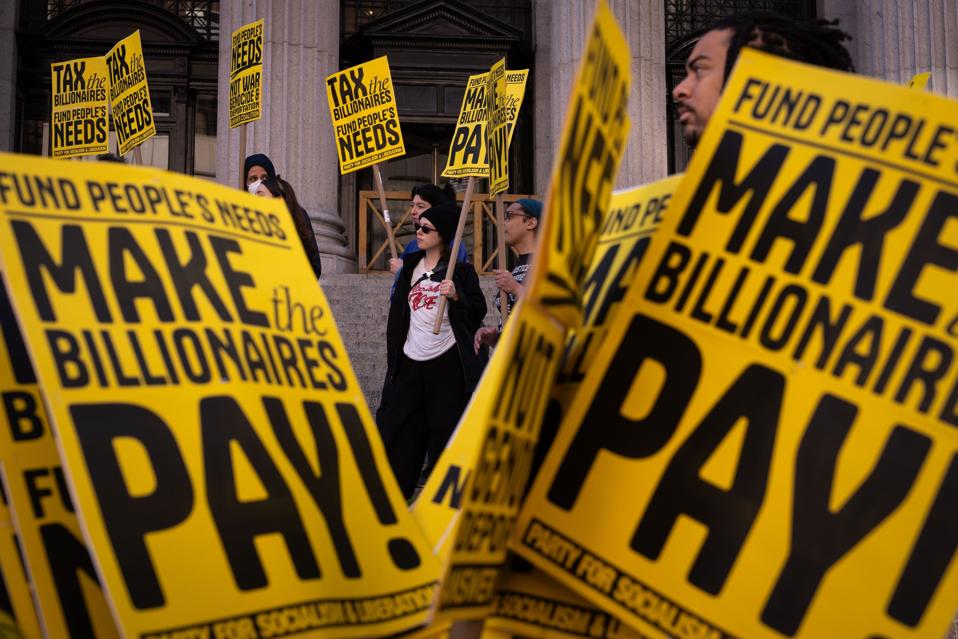 Activists Protest On Tax Day, Calling For Billionaires To Pay More