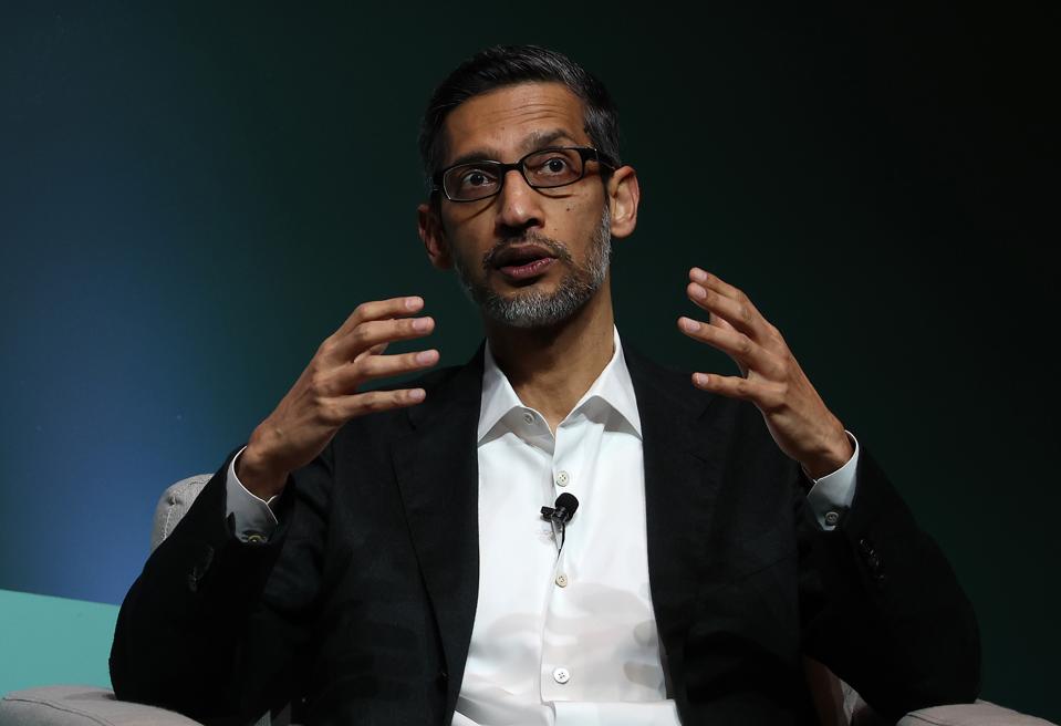 President Fed Powell and CEO Google, Sundar Pichai, I speak at Stanford University