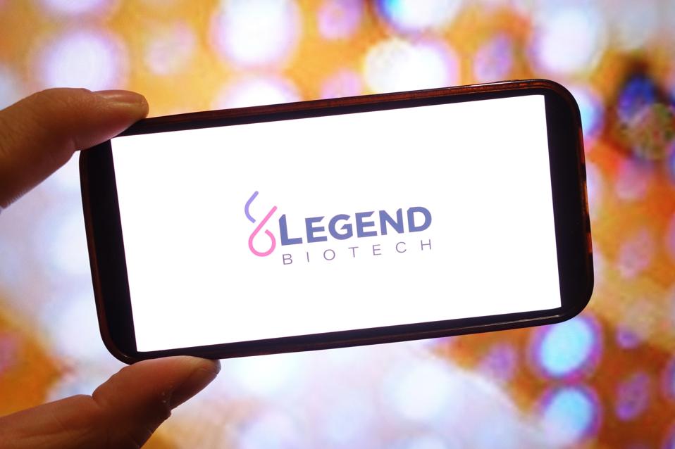 In this photo illustration, the Legend Biotech company logo...