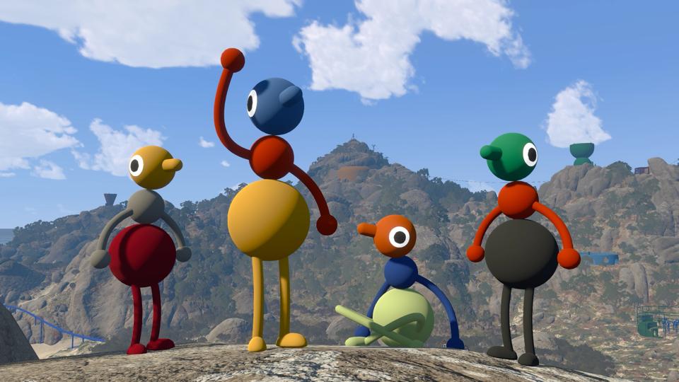 Blg Walk screenshot featuring four weird creatures in a realistic landscape